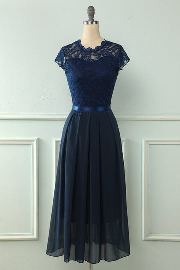 Robe de mariée en dentelle Navy Midi